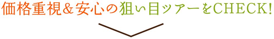 価格重視＆安心の狙い目ツアーをチェック！