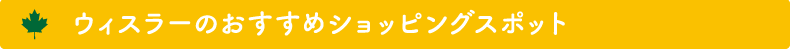 ウィスラーのおすすめショッピングスポット