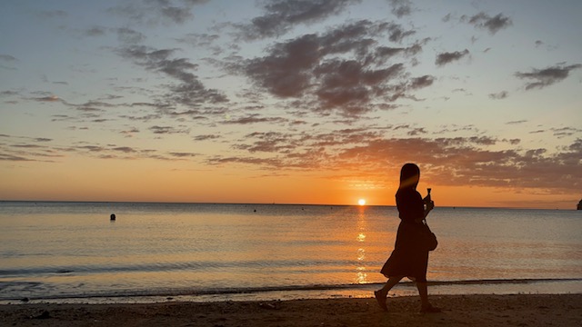 この日も美しい夕日に癒されました