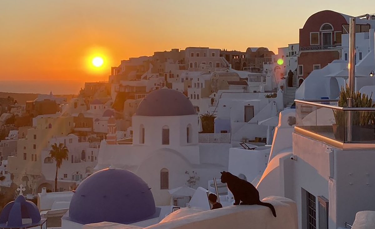 サントリーニ島の夕日